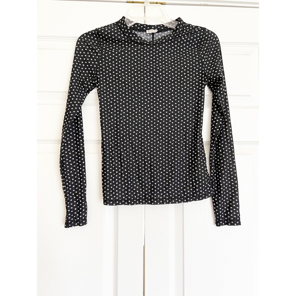 Intimately Free People Black Semi Sheer Long Sleeve Top